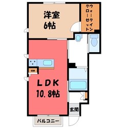 宇都宮駅 徒歩23分 1階の物件間取画像